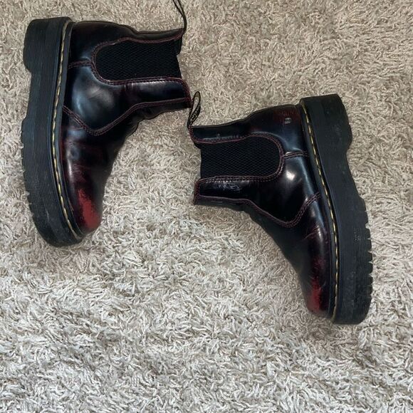 Dr. Martens Burgundy and Red Boots Men’s UK 3 US 4 (Women’s 5) EUC main image 13